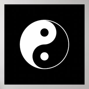 Black & White Yin Yang Poster