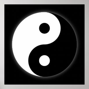 Black & White Yin Yang Poster