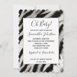 Black White Zebra Animal Inbjudningar