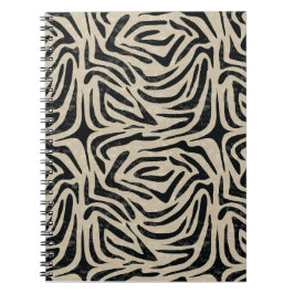 Black white Zebra Animal Print Anteckningsbok