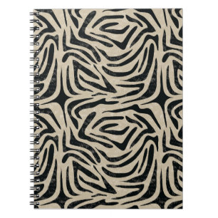 Black white Zebra Animal Print Anteckningsbok