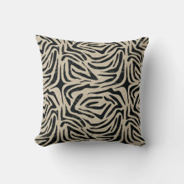 Black white Zebra Animal Print Kudde