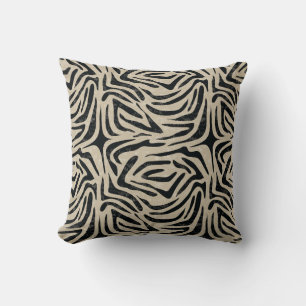 Black white Zebra Animal Print Kudde
