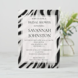 Black White Zebra Animal Print Möhippa Inbjudningar