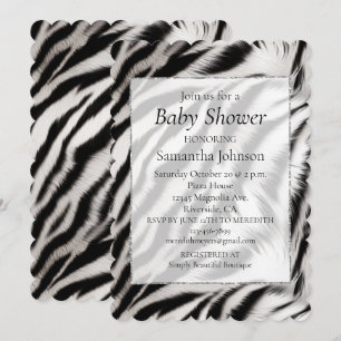 Black White Zebra Animal Print Safari Inbjudningar