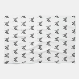 Black & White Zebra Butterfly Bläck Teckning Mönst Kökshandduk