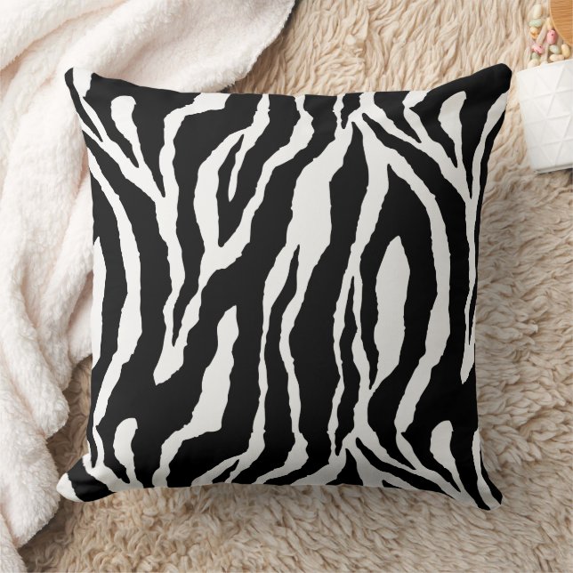 Black White Zebra Design Pillow Kudde (Filt)