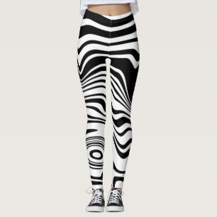 Black White Zebra ränder Leggings eller Välj Färg