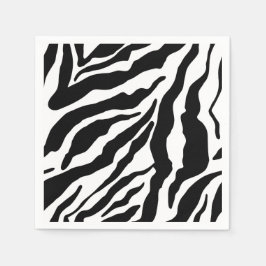 Black& White Zebra Stripes Safari Animal Print Pappersservett
