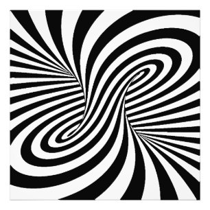 BLACK WHITE ZEBRA SWIRLS MÖNSTER OPTICAL ILLUSION FOTOTRYCK