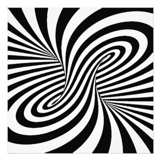BLACK WHITE ZEBRA SWIRLS MÖNSTER OPTICAL ILLUSION FOTOTRYCK