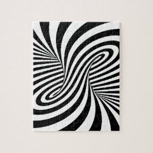 BLACK WHITE ZEBRA SWIRLS MÖNSTER OPTICAL ILLUSION PUSSEL