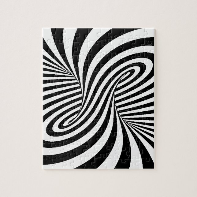 BLACK WHITE ZEBRA SWIRLS MÖNSTER OPTICAL ILLUSION PUSSEL (Vertikal)