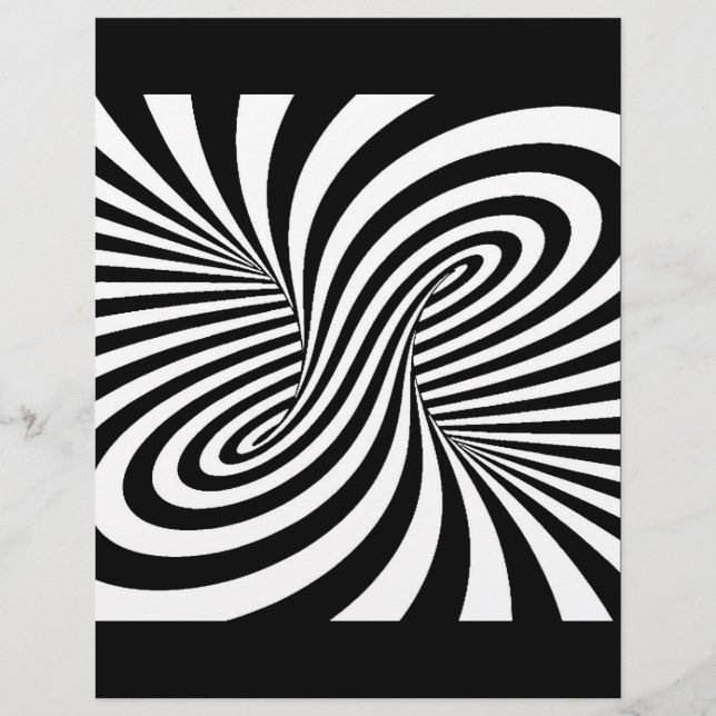 BLACK WHITE ZEBRA SWIRLS MÖNSTER OPTICAL ILLUSION REKLAMBLAD (Framsidan)