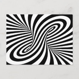 BLACK WHITE ZEBRA SWIRLS MÖNSTER OPTICAL ILLUSION VYKORT