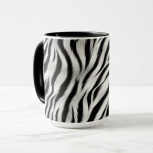 Black White Zebra tryck Animal Mugg