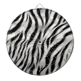 Black White Zebra tryck Animal Safari Darttavla
