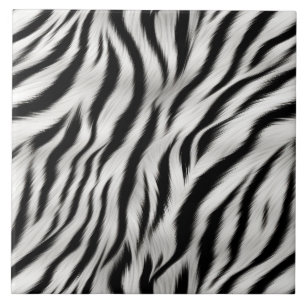 Black White Zebra tryck Animal Safari Kakelplatta
