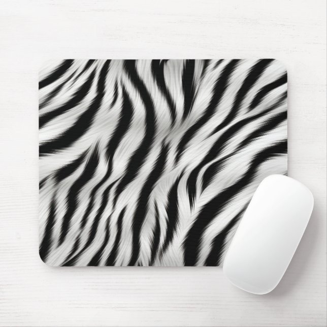 Black White Zebra tryck Animal Safari Musmatta (Med mus)