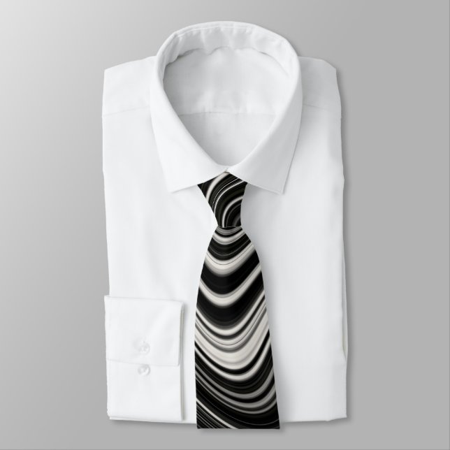 Black & White Zebra Vågigt Abstraction Slips (Bunden)