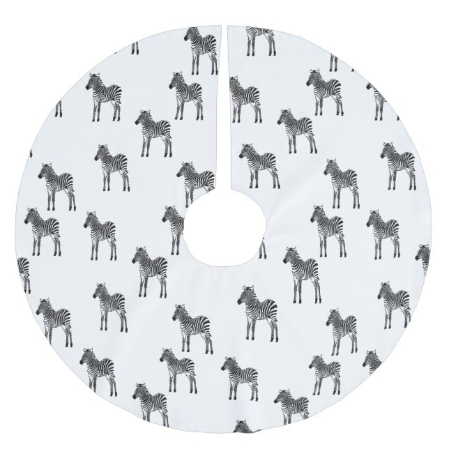 Black White-Zebröder jul Julgransmatta Borstad Polyester (Framsidan)