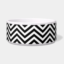 Black & White ZigZag 1 Pet Bowl