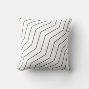 Black White Zigzag Mönster Lumbar Pillow Kudde