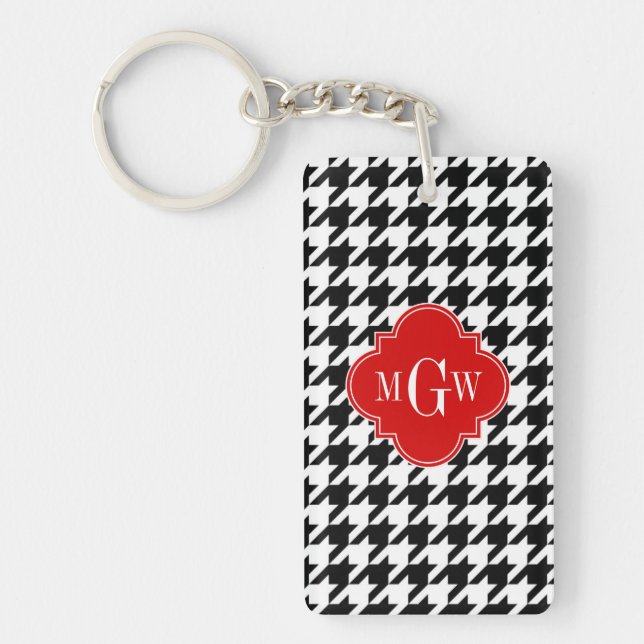 Black Wht Houndstooth Red Quatrefoil 3 Monogram (Framsidan)