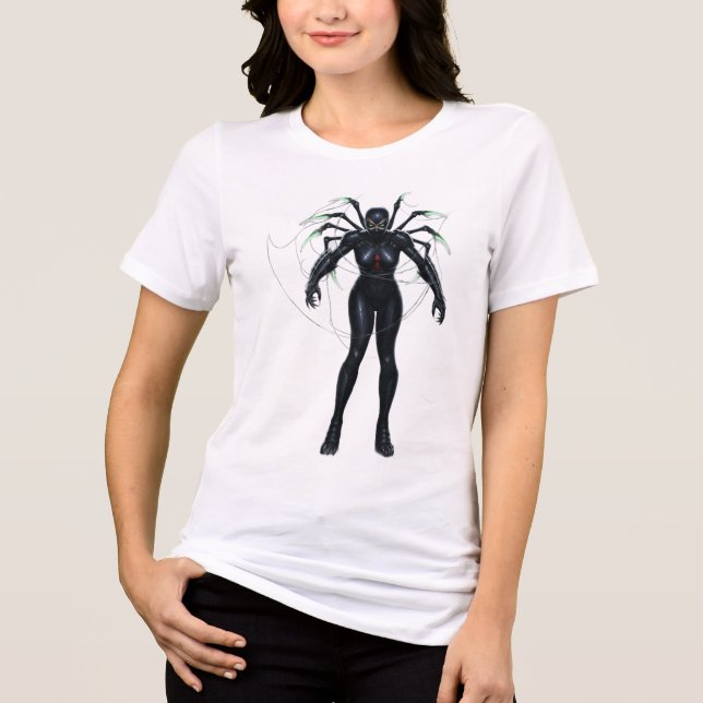 Black Widow Arachne Warrior T Shirt (Framsida)