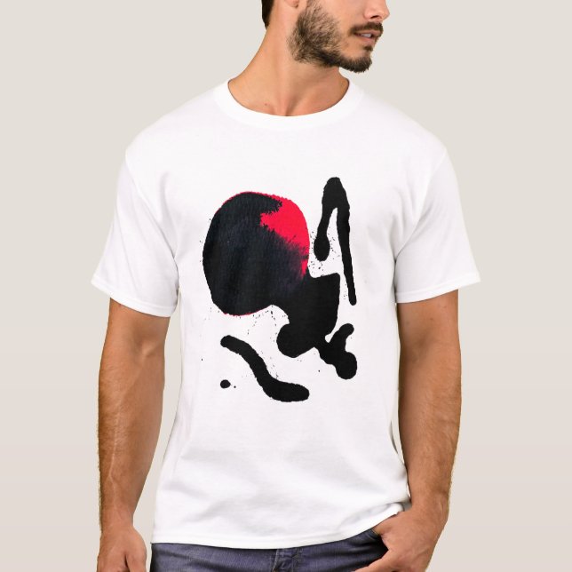 Black Widow Bläck Blot Abstrakt Art T Shirt (Framsida)