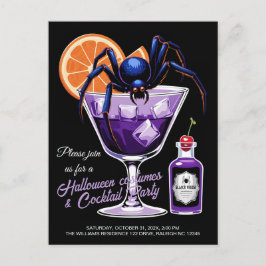 Black Widow Halloween Cocktail Helg Vykort
