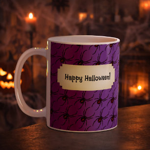 Black Widow Spider Halloween Pixel Art Mönster Kaffemugg