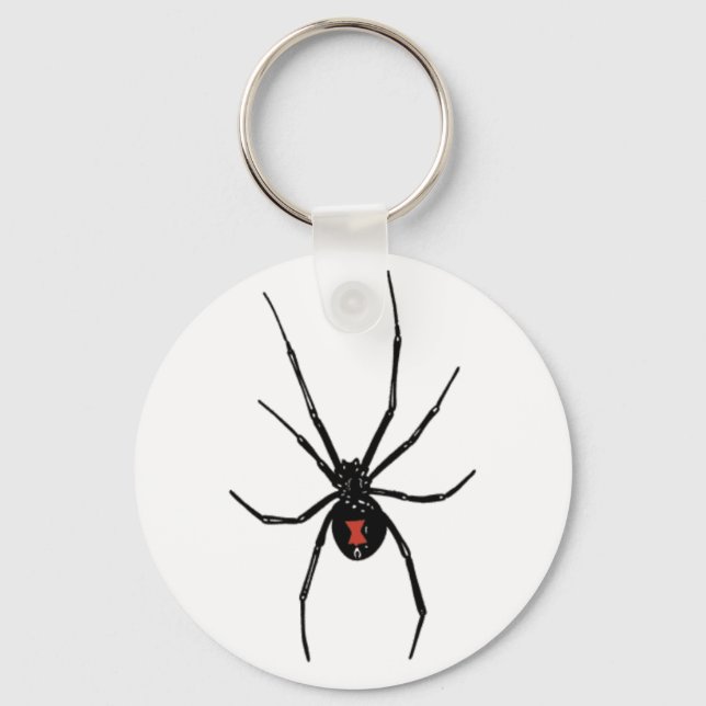 BLACK WIDOW SPIDER KEYCHAIN NYCKELRING (Framsida)