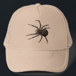 Black Widow Spider Original Teckning Art Keps<br><div class="desc">Anpassningsbar Trucker Stil Baseball Hat In Khaki Färg avslappnad roligt påstående tillbehör tryckt med Black Widow Spider Original Teckning Art mode Graphics Designwork illustration by TheFabricSeal print on demand shop shop på Zazzle.com #ZazzleMade Original. https://www.zazzle.com/store/thefabricseal Celebrate Halloween och Goth vid varje tidpunkt på året med vår hand plockade coola svart...</div>
