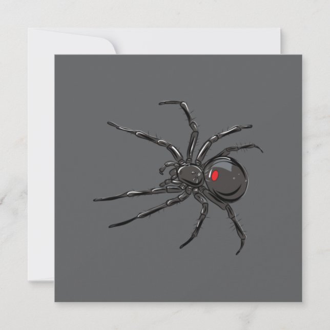 Black Widow Spider Original Teckning Art Kort (Framsida)