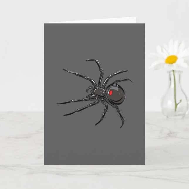 Black Widow Spider Original Teckning Art Kort (Liten växt)