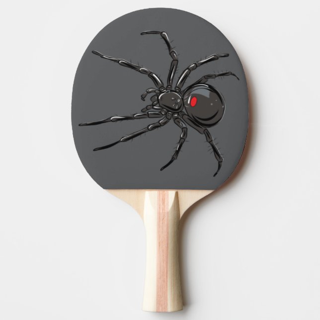 Black Widow Spider Original Teckning Art Pingisracket (Framsidan)