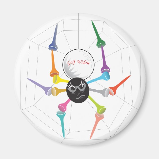 Black Widow Spider Tees, svart bläckstråle Magnet (Framsidan)