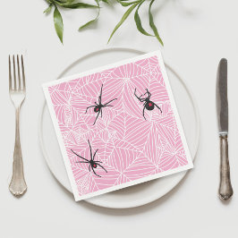 Black Widow Spider Web Pink Pappersservett