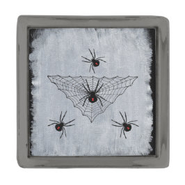 Black Widow Spindelnät Halloween Gothic Stålgrå Pläterad Kavajnål
