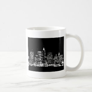 Black & Wihte New York City Night Kaffemugg