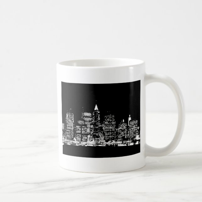 Black & Wihte New York City Night Kaffemugg (Höger)