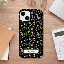 Black Wild Flowers Pattern