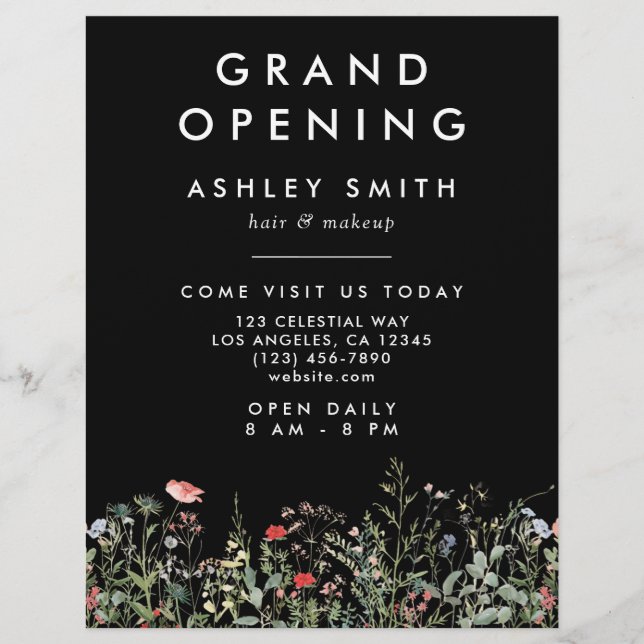 Black Wildblomme Meadow Reklamblad (Framsidan)