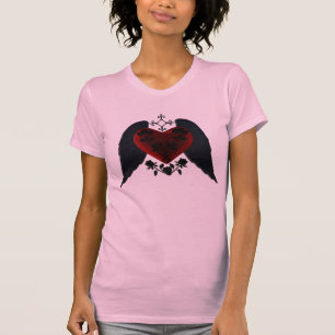 Black Winged Goth Heart Shirt Tröja