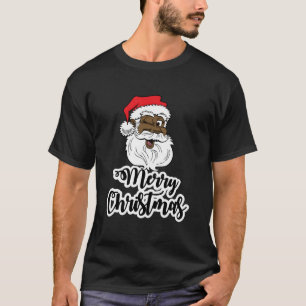 Black Winking Santa Merry African American Santa T Shirt