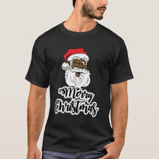 Black Winking Santa Merry African American Santa T Shirt