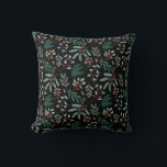 Black Winter Botanical Mönster Kudde<br><div class="desc">Kläder och roligt jultomte med hand plockade som illustration av botaniska vinter.</div>