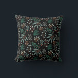 Black Winter Botanical Mönster Kudde<br><div class="desc">Kläder och roligt jultomte med hand plockade som illustration av botaniska vinter.</div>