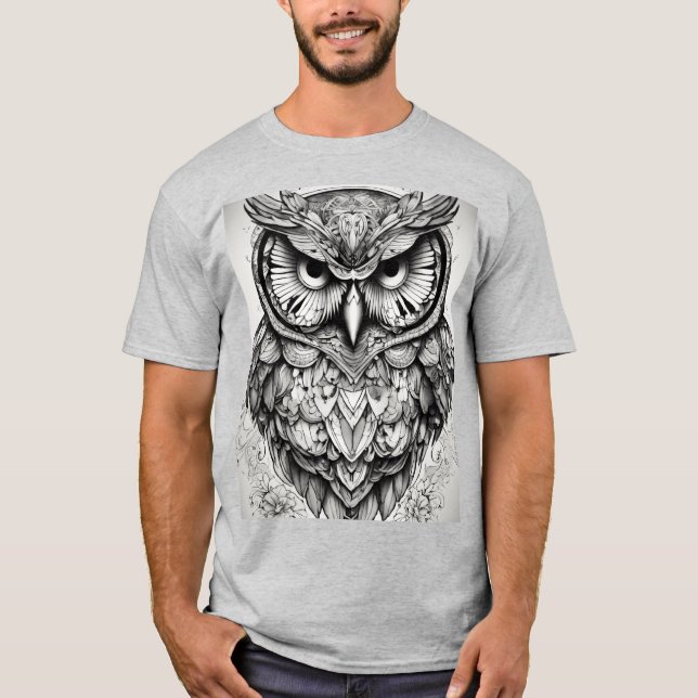 Bläck & Wisdom: Black & White Uggla Tatto Tees T Shirt (Framsida)